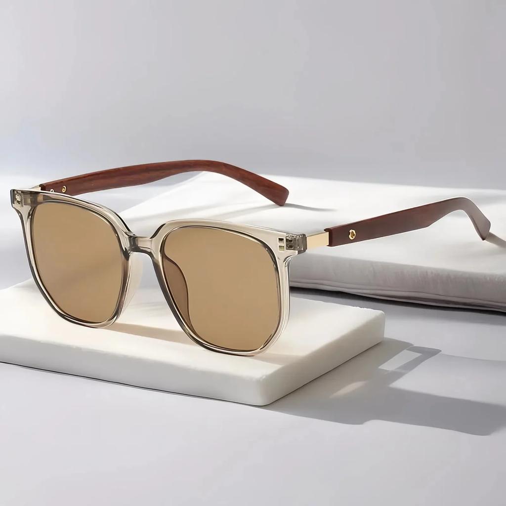 Ретро Солнцезащитные очки для мужчин Модные квадратные очки Винтажные Солнцезащитные очки Женские Роскошные Деревянные Линзы против синего света Очки UV400