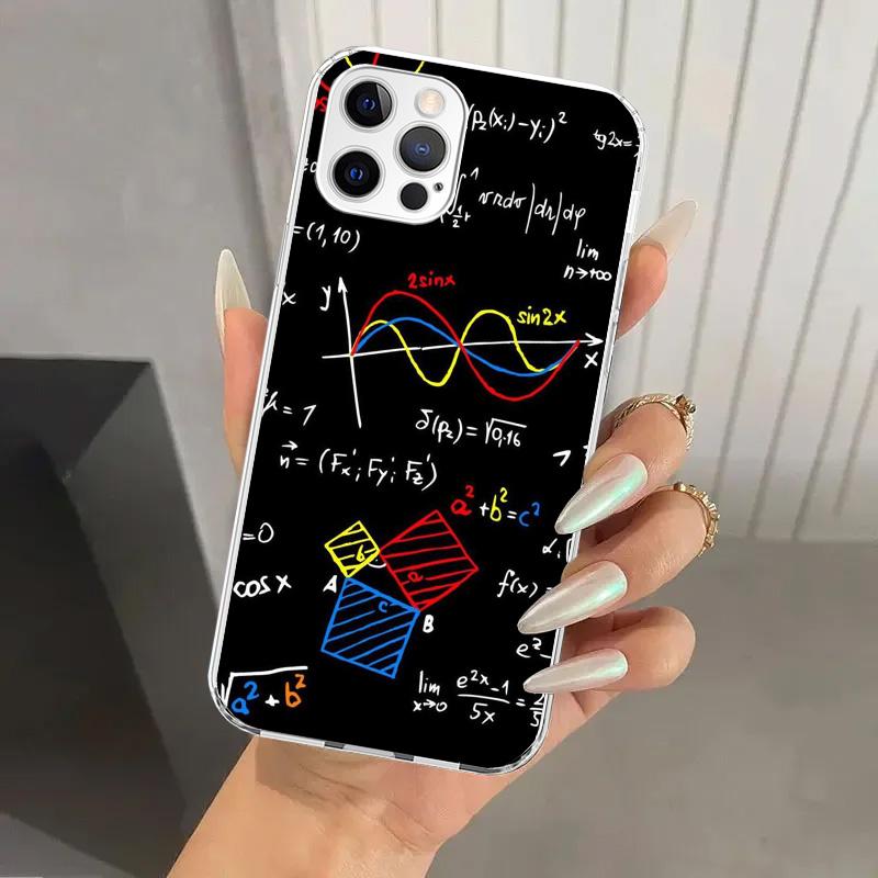 Чехол для телефона Физика Химия Математика для Iphone 17 Air 16 15 Plus 14 13 Mini 12 11 Pro Max 16E 7 8 SE 2020 Мягкий Funda Принт S