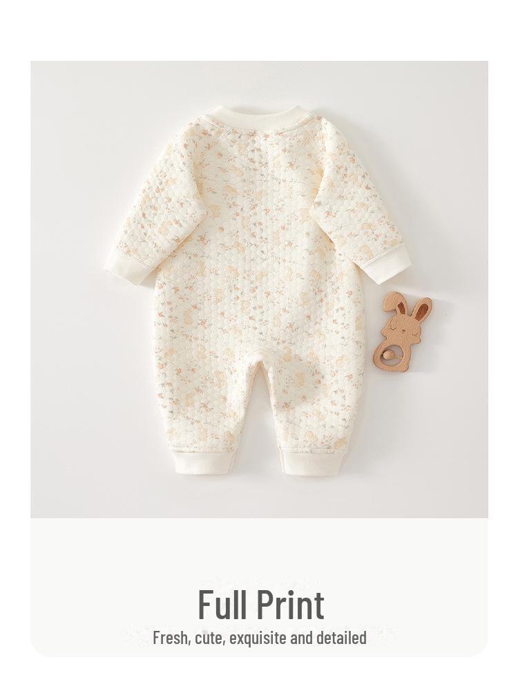 Quilted Baby Jumpsuit - Warm Spring/Autumn Romper for Newborns - Thick Winter Suit