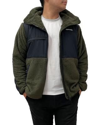 Куртка Converse Converse с воротником-стойкой из искусственного меха, размер LL, M, L, (JP, Алфавит, L, Хаки)