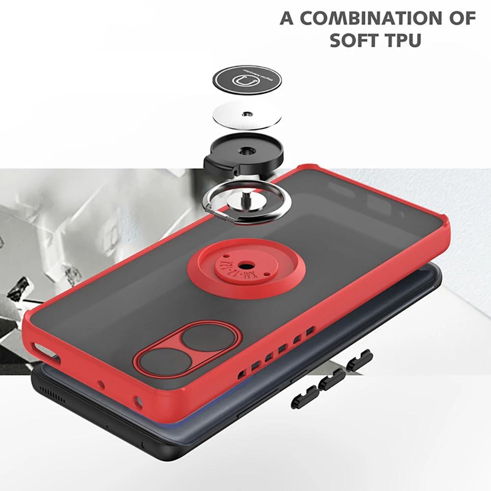 Матовый защитный чехол для OPPO Reno 10 Pro Plus 5G, чехол-кольцо с магнитным держателем, подставка Reno10, противоударный чехол Fundas