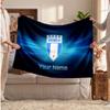 Malmö FF Personalized Fleece Blanket With Football Logo, Custom Name Text Soft Warm Home Throw Blanket