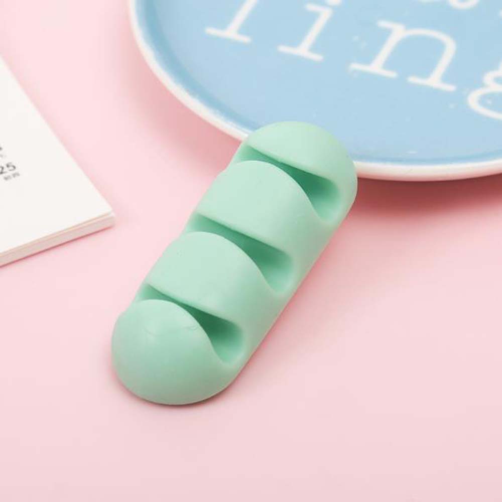 5 шт. Простой мини-силиконовый кабельный органайзер, легко устанавливается, легко брать с собой, подходит для рабочего стола и стены