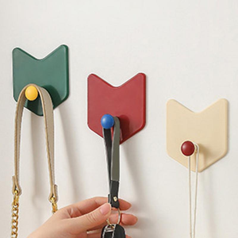 Настенные клейкие крючки Разноцветная кухонная вешалка Дизайн без сверления Липкие держатели для полотенец для душа Хозяйственные крючки Вешалка для одежды для спальни