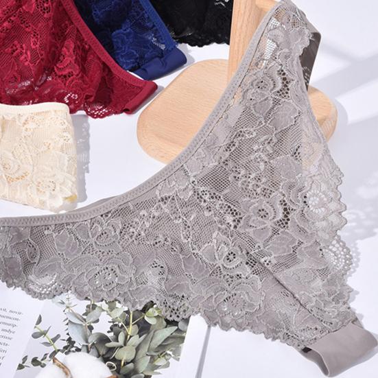 Lace Thongs for Women Sexy G-String Underwear Seamless T Back Low Waist Panties Ice Silk Comfy Briefs