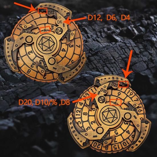 7-в-1 металлический спиннер для игральных костей, портативный винтажный сверхпрочный цинковый сплав, гироскопический компас, игральные кости для ролевых игр, настольная игра, подарок на день рождения