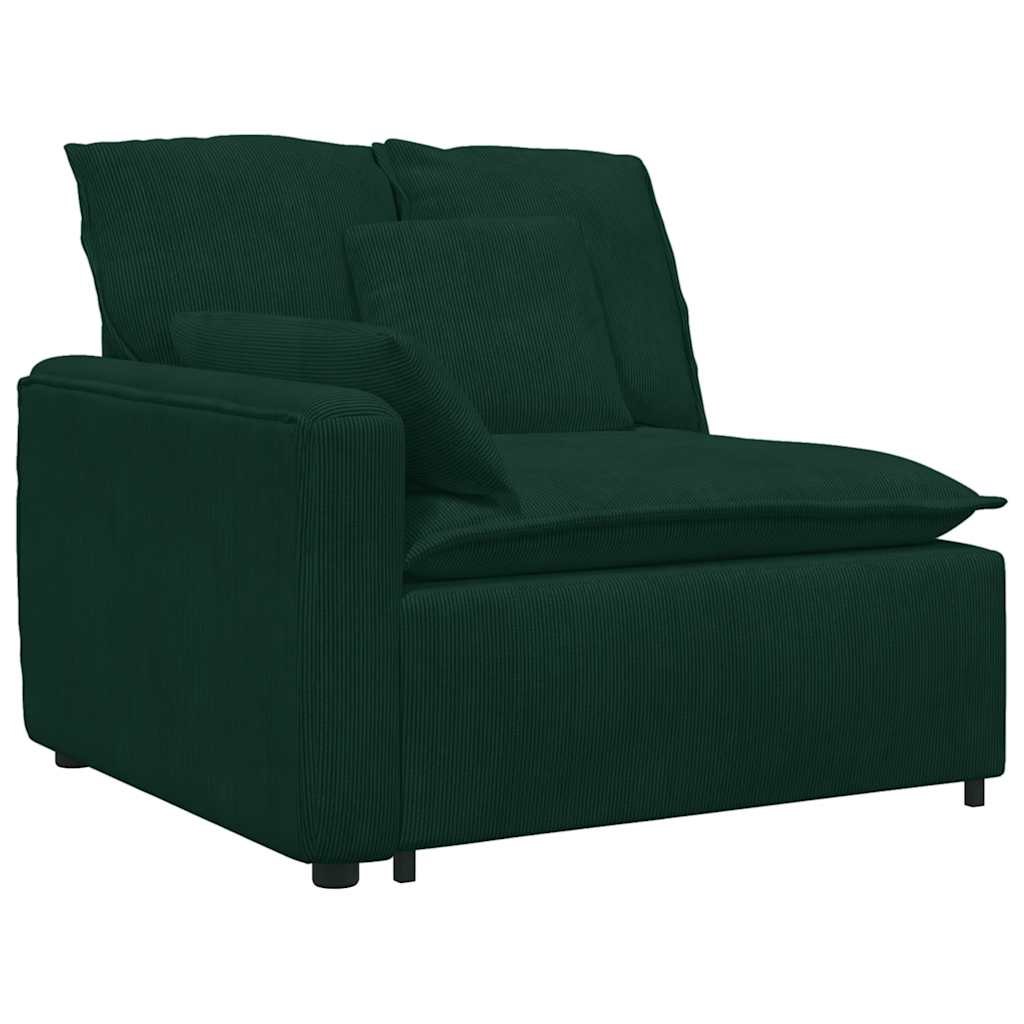 Modular Sofa with Cushions Velvet Dark Green