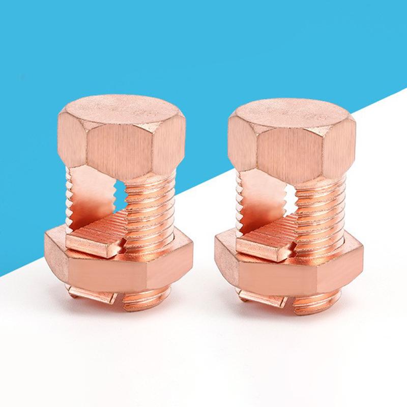 New Tj Series Split Bolt Connector Sturdy Durable Copper Bolt Clamp Copper Split Bolt