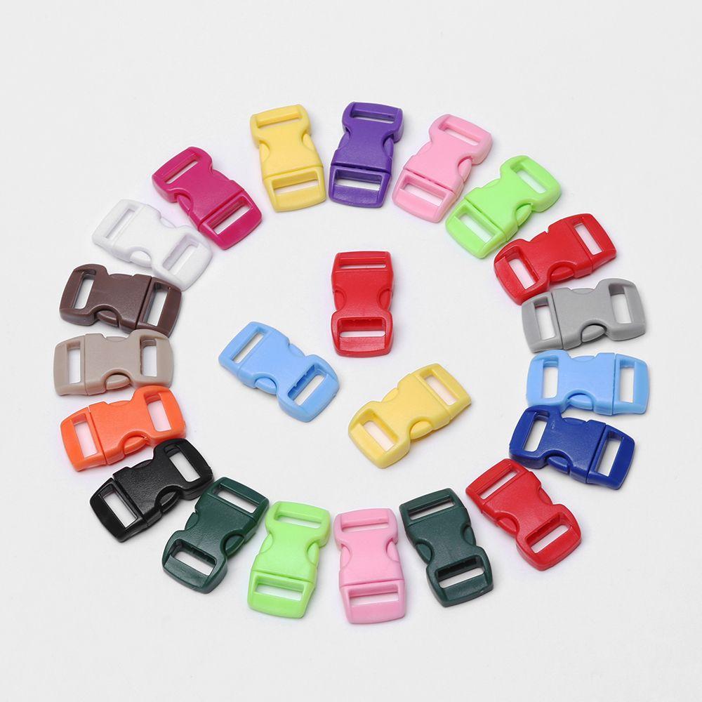 DIY Plastic Bracele Parachute 10mm 3/8" Side Release Buckle Outdoor Camp Paracord Webbing Strap