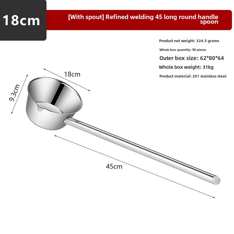 "Thickened Stainless Steel Non-Magnetic Kitchen Spoon: Ideal for Soup, Porridge, and Water"