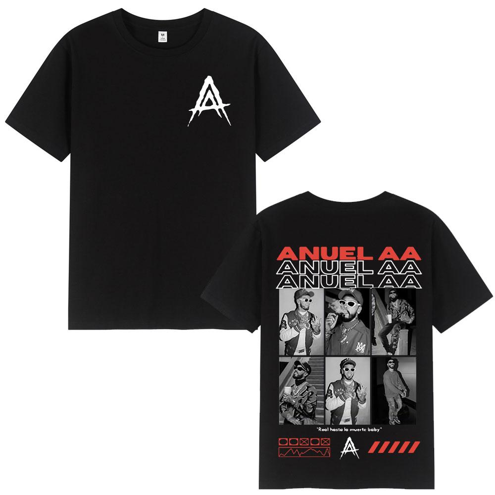 Rapper Anuel AA Tour Graphic T Shirt Unisex Women Hip Hop Retro Short Sleeve TShirt 100 Cotton Oversized T Shirts Tops Streetwear