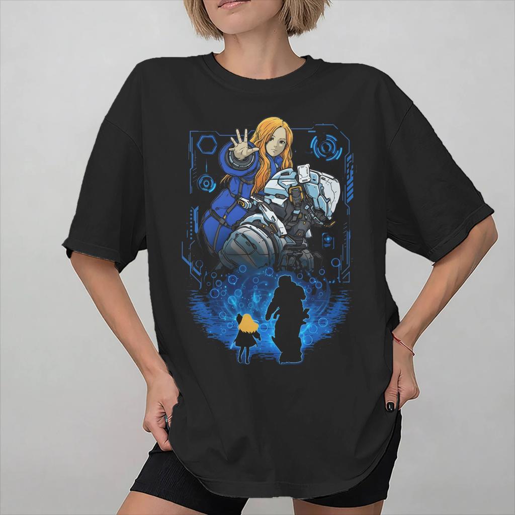 Printed Pragmata Sci Fi Game 2026 T Shirt for Unisex Women Cotton Tee Shirt Short Sleeve Tops