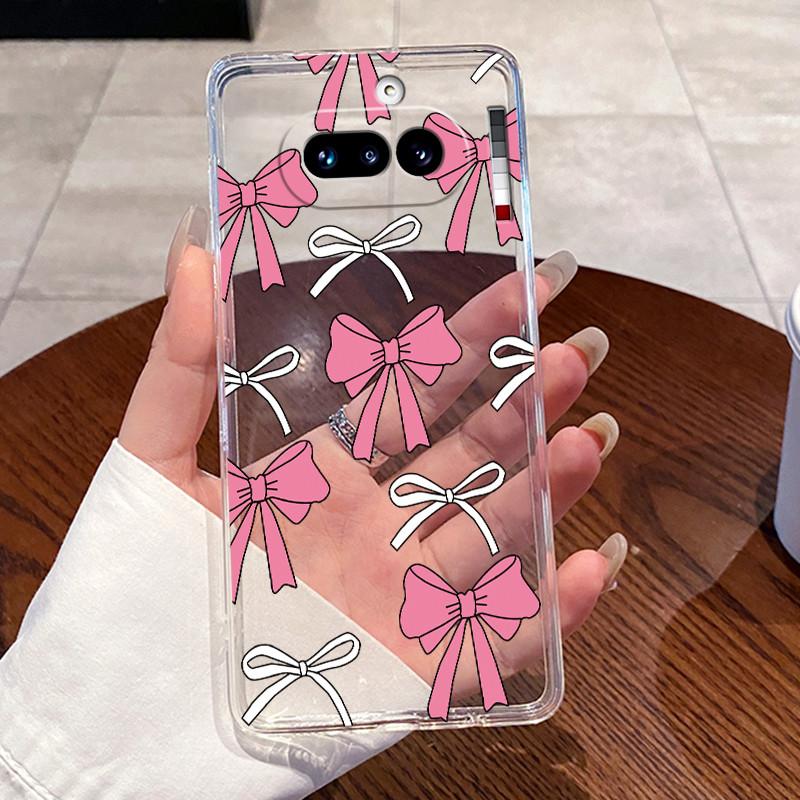 Чехол для Nothing Phone 4a 5G Прозрачный Роскошный Милый Кролик с Сердечками Забавный Узор Мягкий Силикон TPU Задняя Крышка Для Nothing 4A 4 A Чехол