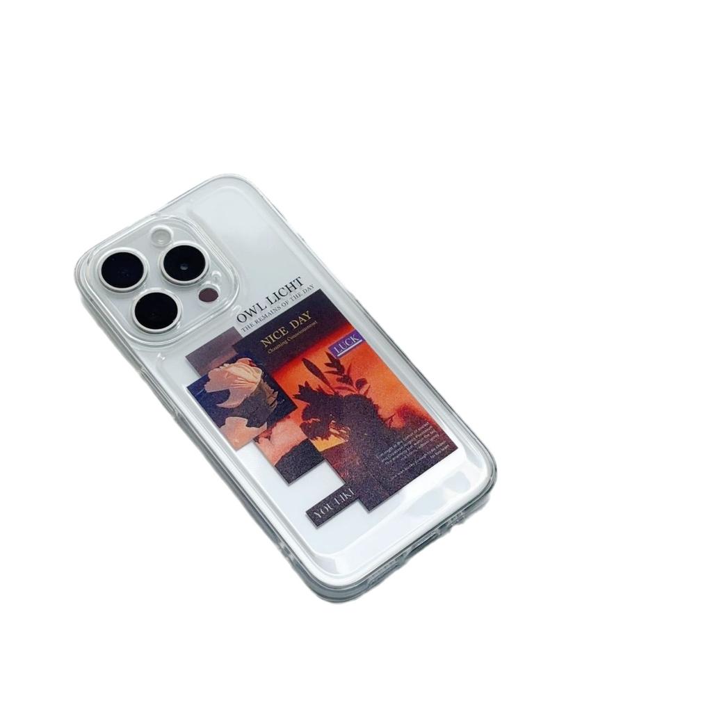 Иллюстрация Закат Подходит для защитного чехла для iPhone11 12 Прохладный ветер 13 Полное покрытие 14 Apple 15 Promax Чехол для мобильного телефона