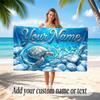 Fish Ocean Theme Beach Towel Personalized Custom Name & Text Soft Quick Dry Beach Towel for Swimming Travel