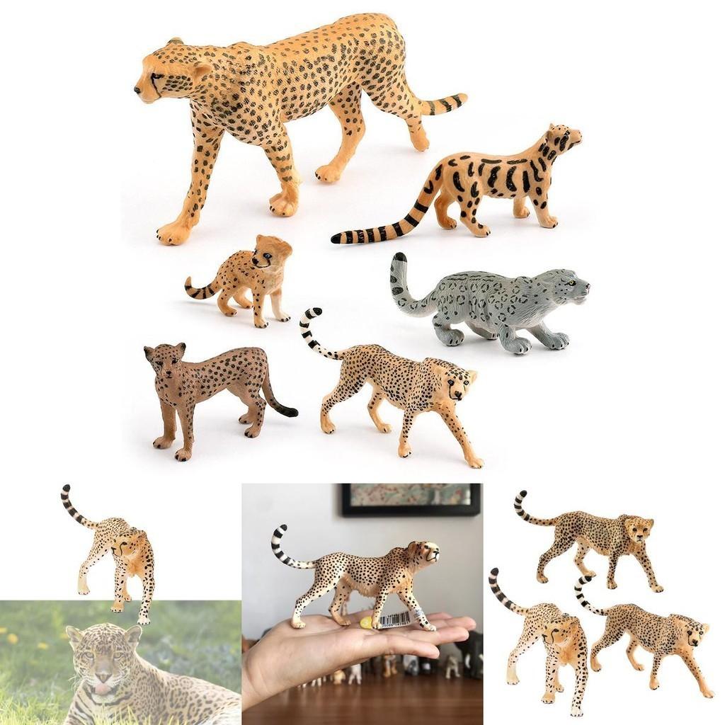 Realistic Wildlife Statue Cheetah Head Up Clouded Leopard African Leopard Indian Leopard Collection Toy 10*2.5*6.5cm)