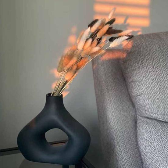 Lightweight Flower Vase Modern Abstract Ceramic Vase, Decorative for Dried and Artificial Flowers, Minimalist Holder Living Room Table Centerpiece