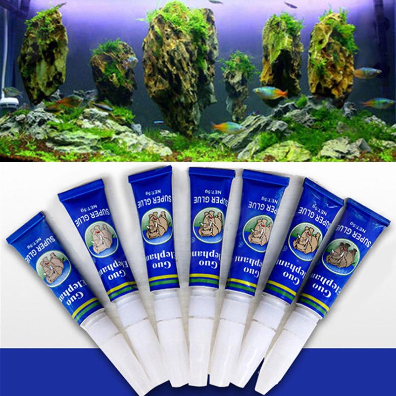 7 шт. фрагменты кораллов и мох водных растений, прикрепленный к камню для аквариума, мгновенный клей
