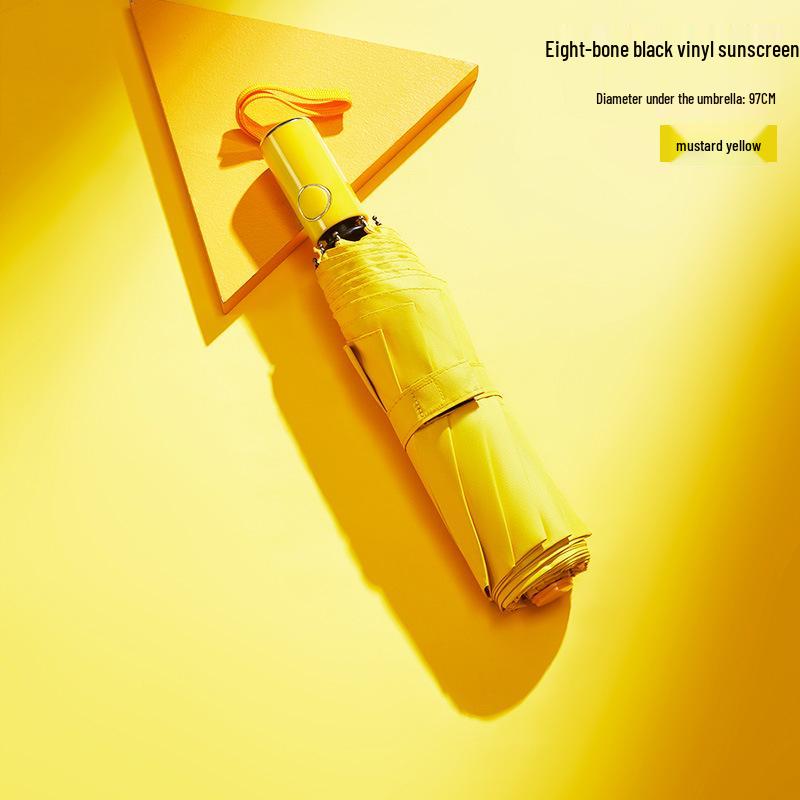 Полностью автоматический трехслойный зонт с черным клеем и защитой от УФ-лучей с логотипом для дождя или солнца