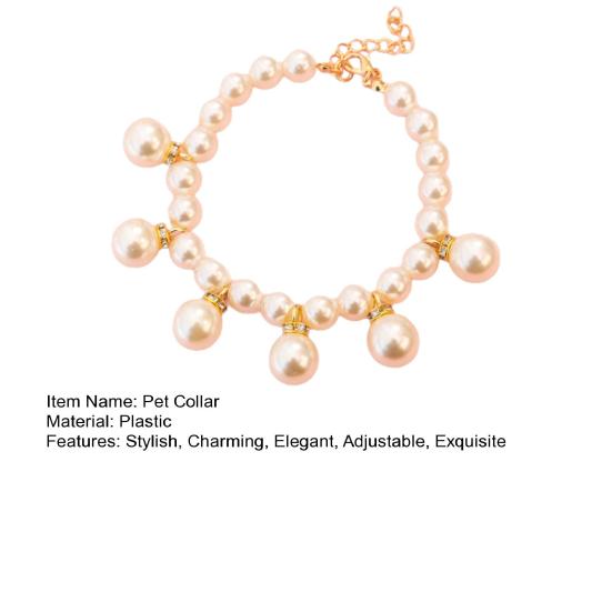 Ожерелье для собаки из искусственного жемчуга, регулируемый ошейник из искусственного жемчуга, ювелирное изделие