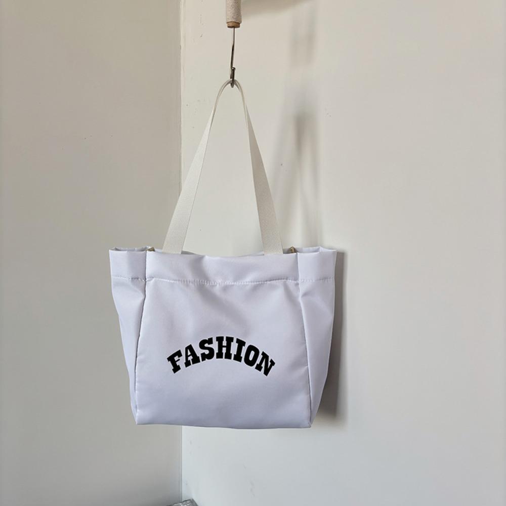 Nylon Canvas Tote Bag Printed Letter Shoulder Bag Fashion Simple Handbag  Streetwear