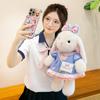 Plush Doll Dressed White Rabbit Soft Plush Collectible for Home Decor Desk Bedroom Birthday Holiday Gift for Home Decor