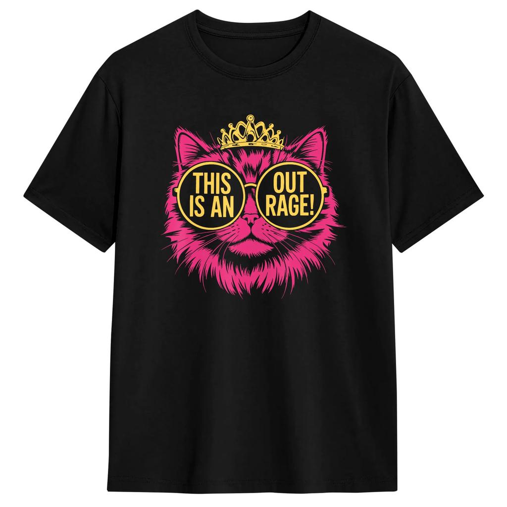 Casual T Shirt Summer This is an Outrage Funny Princess Cat Goddammit Donut Gold Leisure T Shirts Cotton Tshirt Short Sleeve