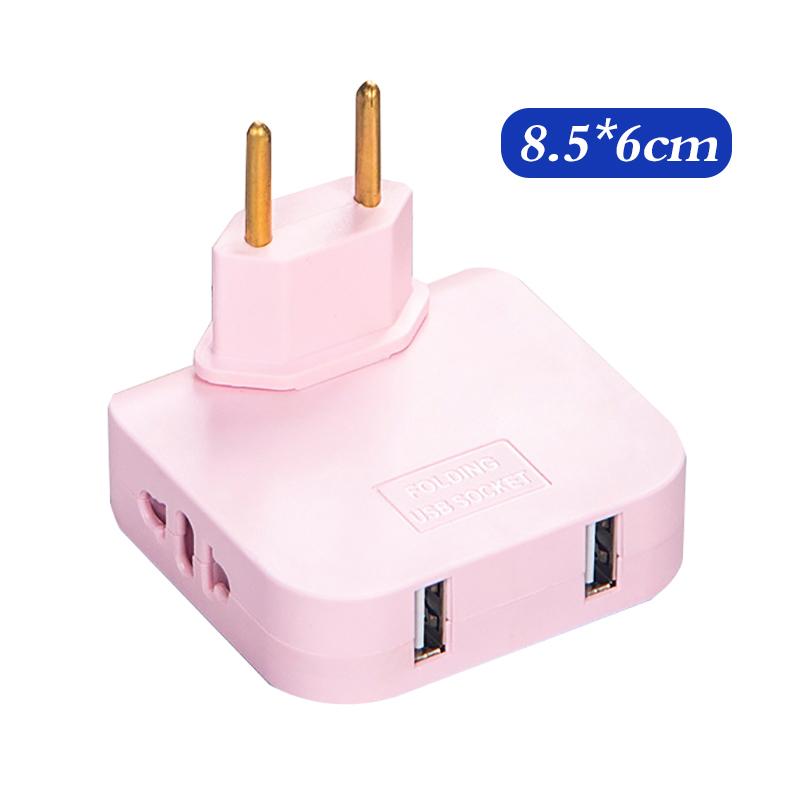 Регулируемый штепсель европейского типа, электрический адаптер с USB для зарядки мобильного телефона, переходник-розетка