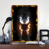 Burning Knight Helmet Printed Poster Customized Wall Art Retro Vintage Metal Tin Signs for Bedroom Decoration Room Decor Men
