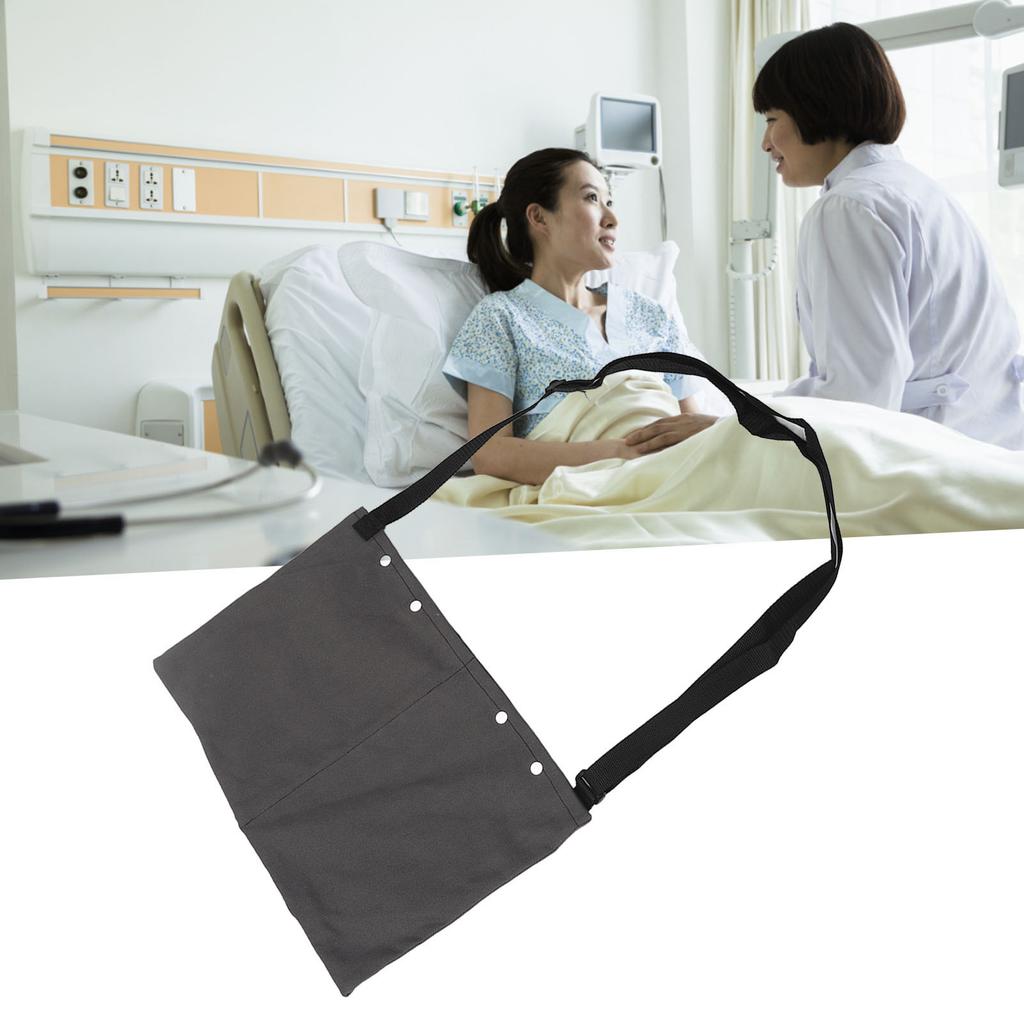Urine Drainage Bag Holder Waterproof Adjustable Holder Fixed Catheter Pipe Double Pockets Urine Drainage Bag Gray