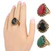 Женское винтажное этническое инкрустированное блестящее кольцо со стразами в форме капли воды, ювелирные изделия