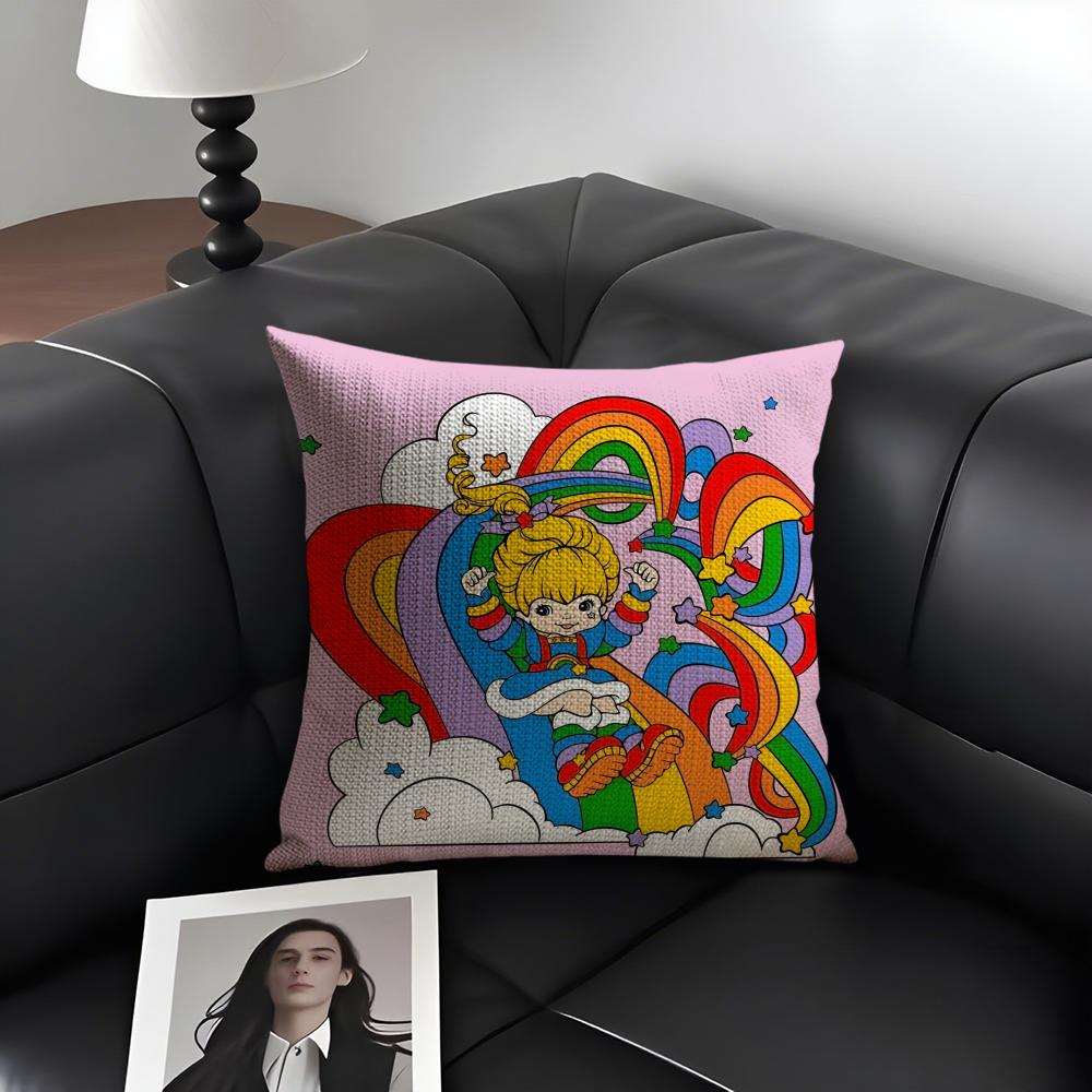 R-Rainbows Милая Мультяшная Наволочка-Подушка Britee Натуральный Лен Органическая Ткань Двусторонняя Печать Диван Домашний Декор Подарок Наволочка