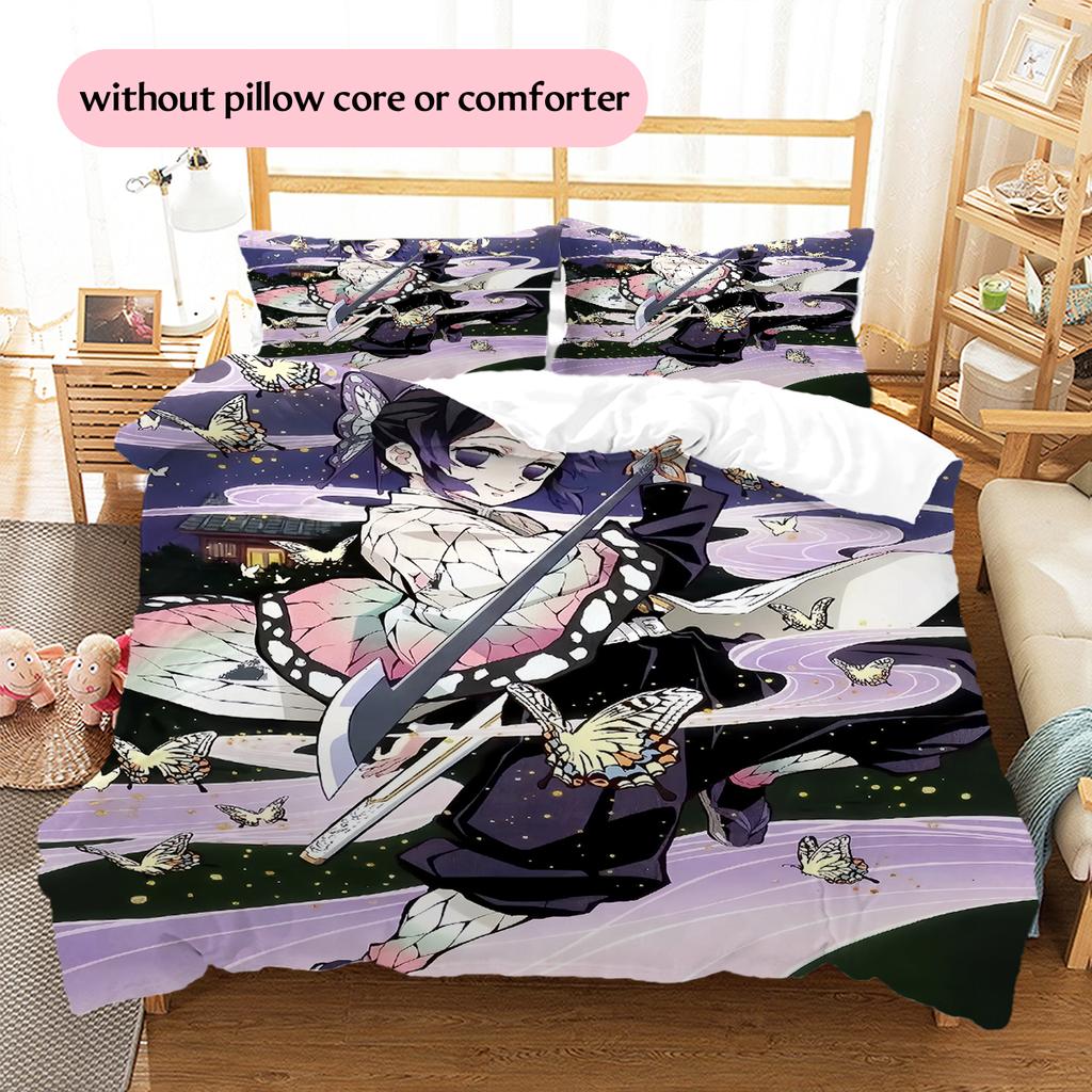 Demon Slayer Japanese Style Bedding Set Duvet Cover Pillowcase No Filler, Soft Home Bedroom Decor, Perfect Gift for Fans.chl