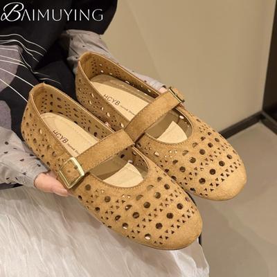 Модные ажурные лоферы женские повседневные сандалии на плоской подошве Мэри Джейн обувь женская тренд 2025 летние удобные с мягкой подошвой дышащие zapatos