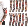12 Pieces Tattoo Sleeves Cover Art Fake Arm Tattoo Sleeves Cover for Men Women Nylon Arm Sleeve Elastic Socks Biker Sleevelet Halloween Tattoo Hip Hop
