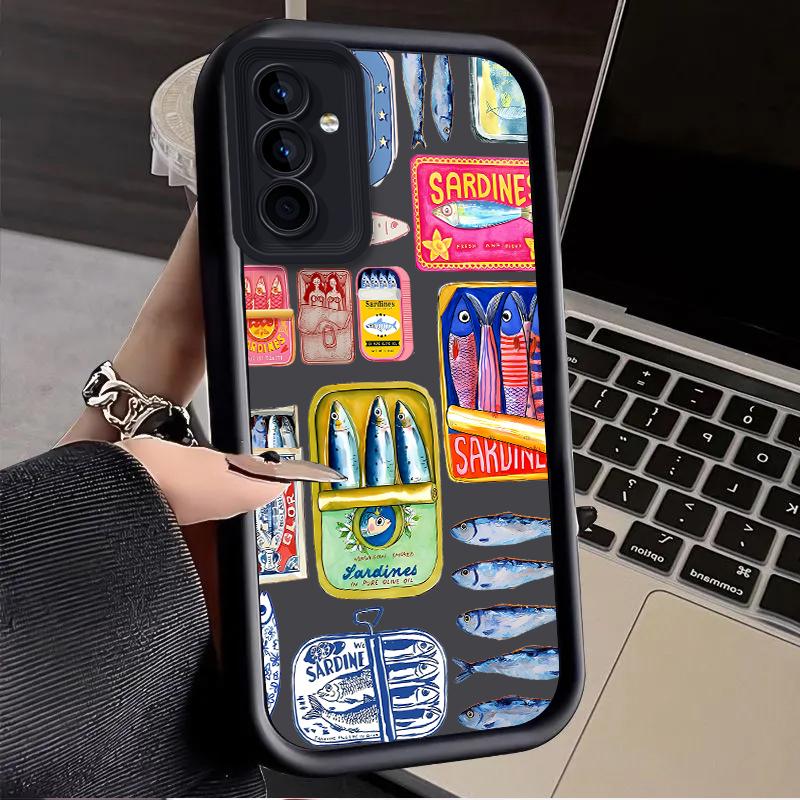 Чехол-кейс для продуктов и рыбы в консервных банках для Samsung Galaxy A53 A50 A50S A36 5G A35 A34 A33 A32 A30 A26 A24 A23 A22 A20 A16 A15 A14 A13 4G