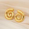 Минималистичные металлические серьги-спирали: Уникальный европейский и американский дизайн, женский нишевый стиль, передовые темпераментные серьги-пусеты.