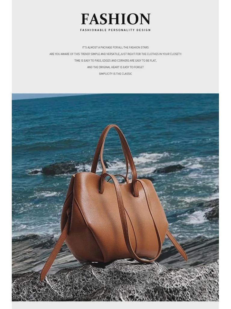 2024 Осень Натуральная Кожа Большая Вместительная Женская Сумка Через Плечо