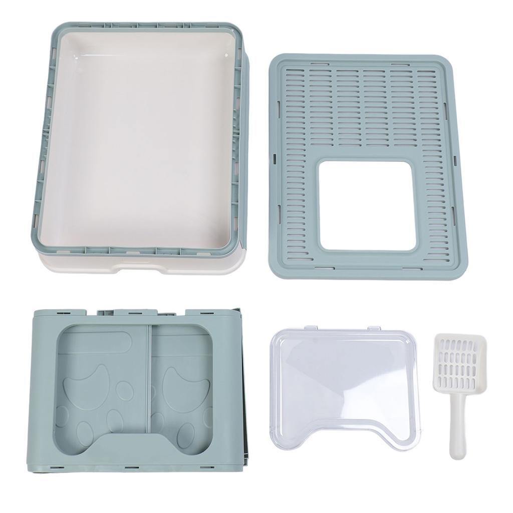 Складной кошачий туалет Многоцелевой полузакрытый контроль запаха Легко чистится Большой объем кошачьего туалета