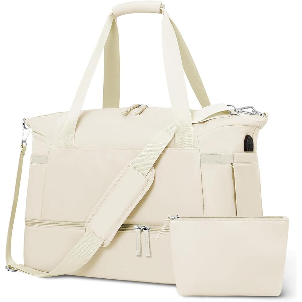 Женская спортивная сумка, дорожная сумка Weekender с отделением для обуви, карманом для мокрых вещей и USB-портом для зарядки, сумка для переноски на ночь для тренировок и путешествий