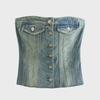 2023 Summer Retro Sexy Denim Off-Shoulder Tube Top for Women