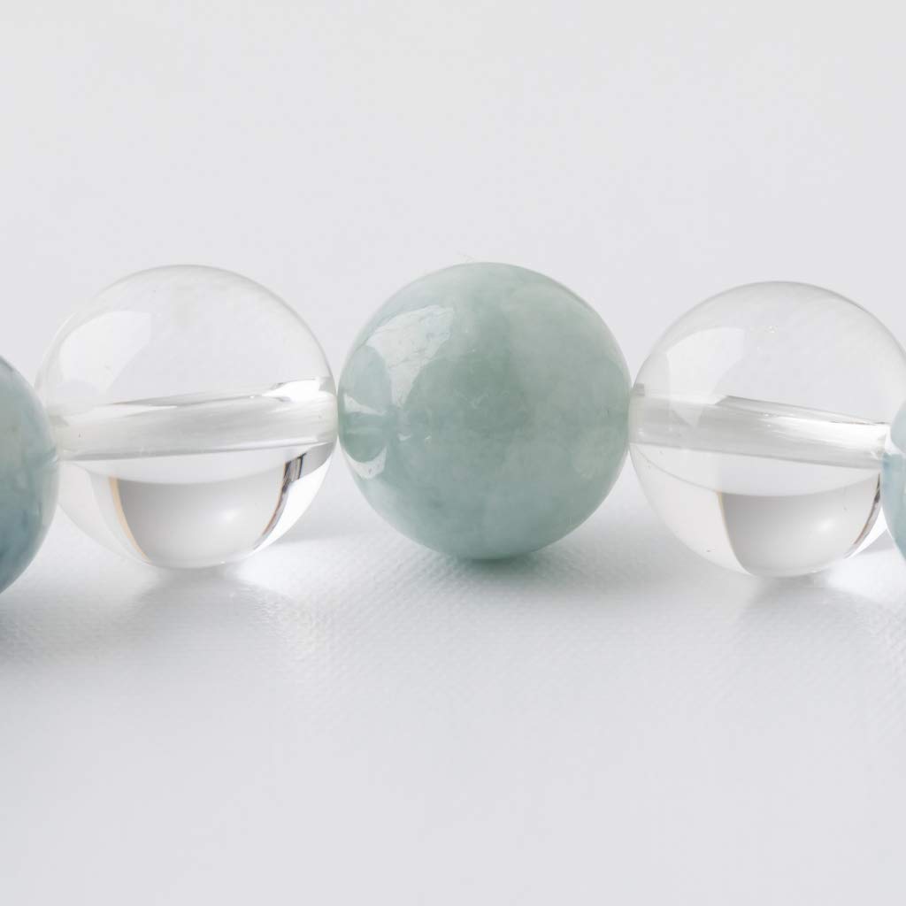 17cm Itoigawa Natural Jadeite Bracelet with Blue and a Gorgeous Japanese National Stone and Jomon Power Stone Jadeite Workshop Paulownia Wood