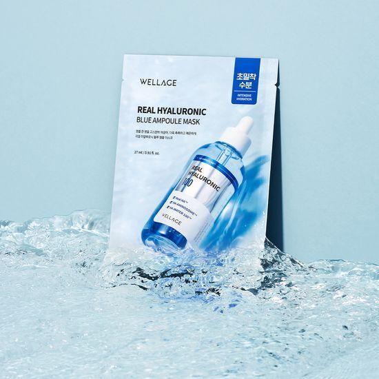 WELLAGE Маска Real Hyaluronic Blue Ampoule Mask 5 листов