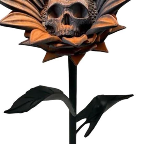 Запретный Подсолнух Скульптура Готический Череп Цветок Декор 3D Печать Зловещее Искусство Хэллоуин Украшение для Ужас Домашняя Вечеринка Декор