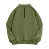 Women's Half Zipper Long Sleeve Sweater Pullover Solid Color Loose Casual Sports Sweater