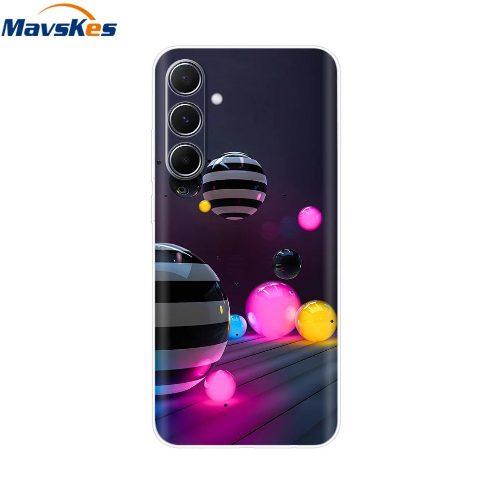 Чехол для Samsung Galaxy M35 M55 Милый Цветок Мягкий Силиконовый Задний Чехол для Coque Samsung M 55 M 35 5G Чехол для Телефона Fundas Чехлы