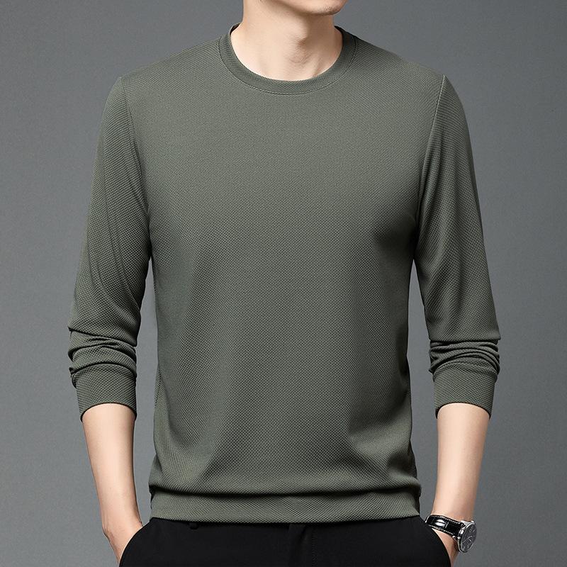 Men S Long Sleeve Solid Crew Neck Casual T Shirt