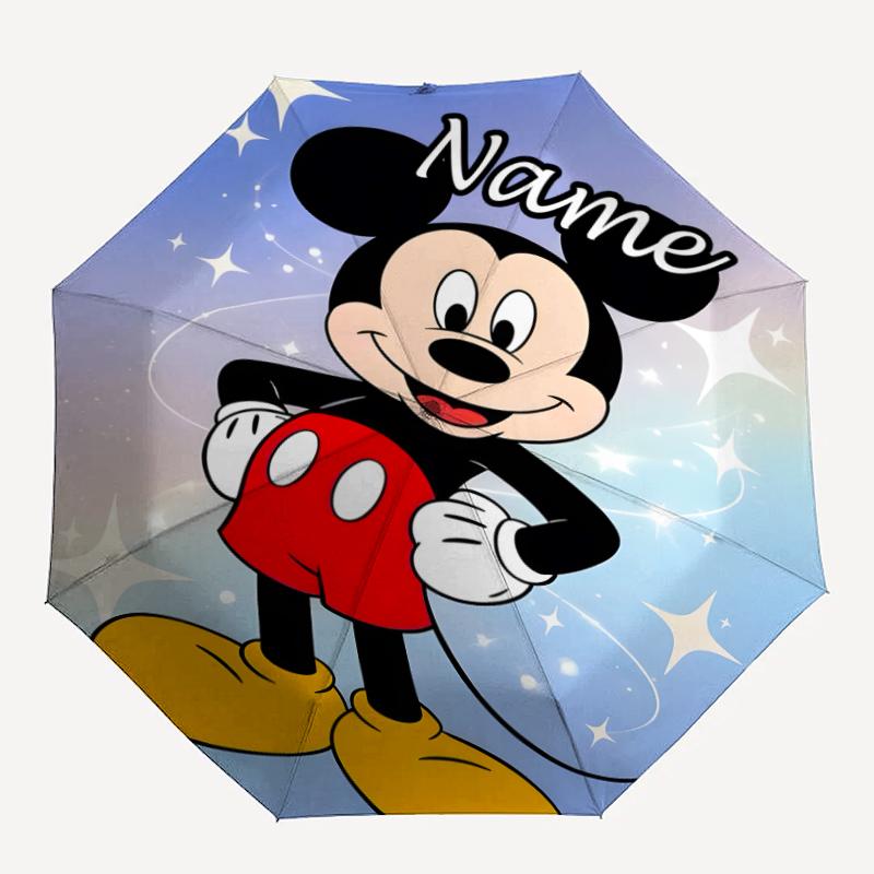 Personalized Name M-Mickey Print Umbrella - Automatic Open/Close, Eight-Rib Durable Frame, Automatic Folding Umbrella