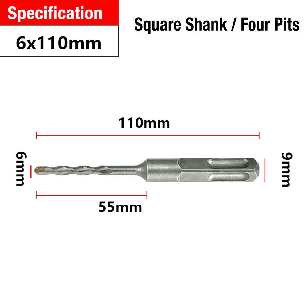 1Pcs Square Shank SDS Plus Masonry Drill Bit Electric Hammer Drill Bit For Rotary Hammer Drilling