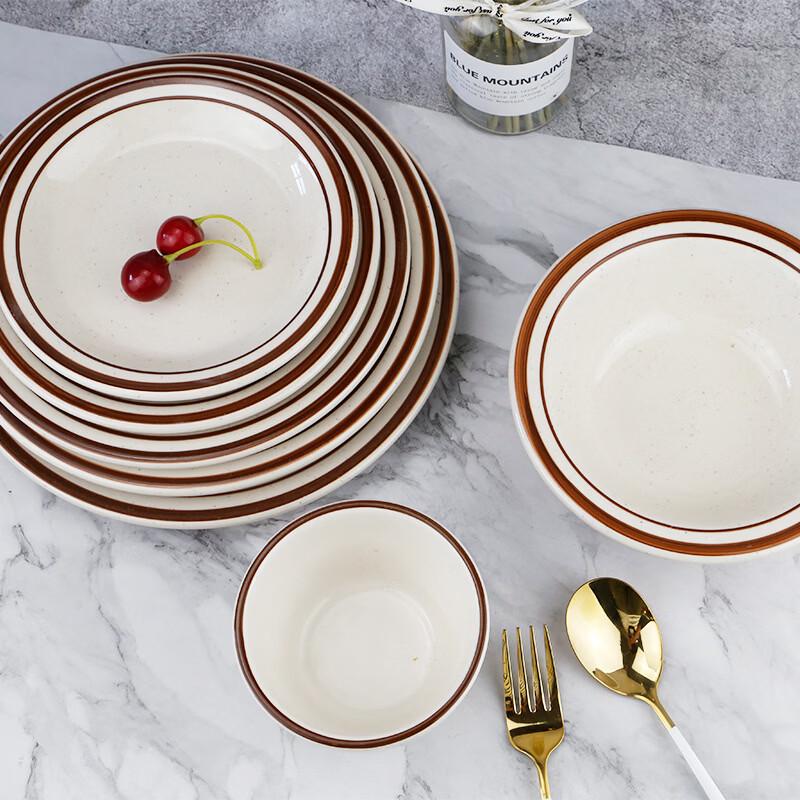 abay European Hand-Painted Bone China Oval Dinner Plate